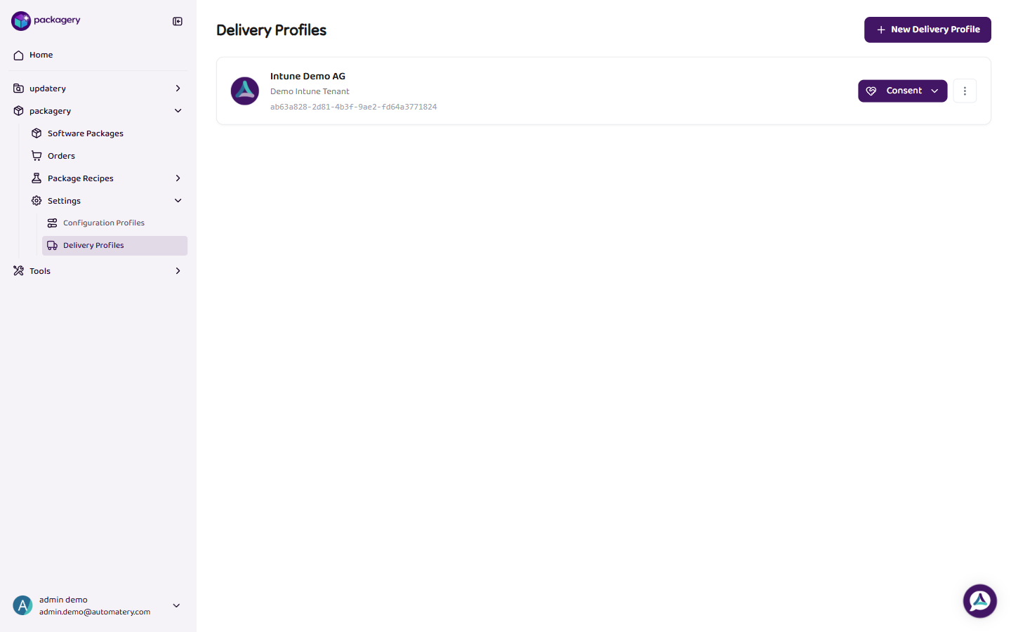 Manage Delivery Profiles